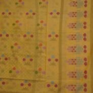 KashiFab Mustard Gold Banarasi Silk Saree online - authentic Varanasi Banarasi silk saree - detail view 2