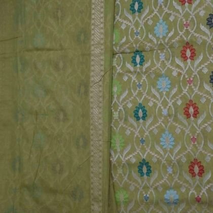 KashiFab Mustard Gold Banarasi Silk Saree online - authentic Varanasi Banarasi silk saree - detail view 2