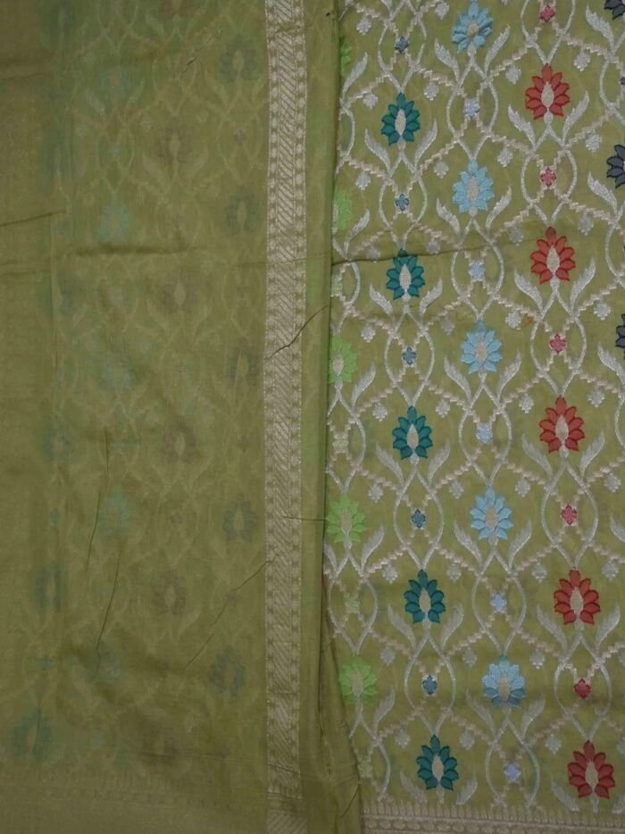 KashiFab Mustard Gold Banarasi Silk Saree online - authentic Varanasi Banarasi silk saree - detail view 2