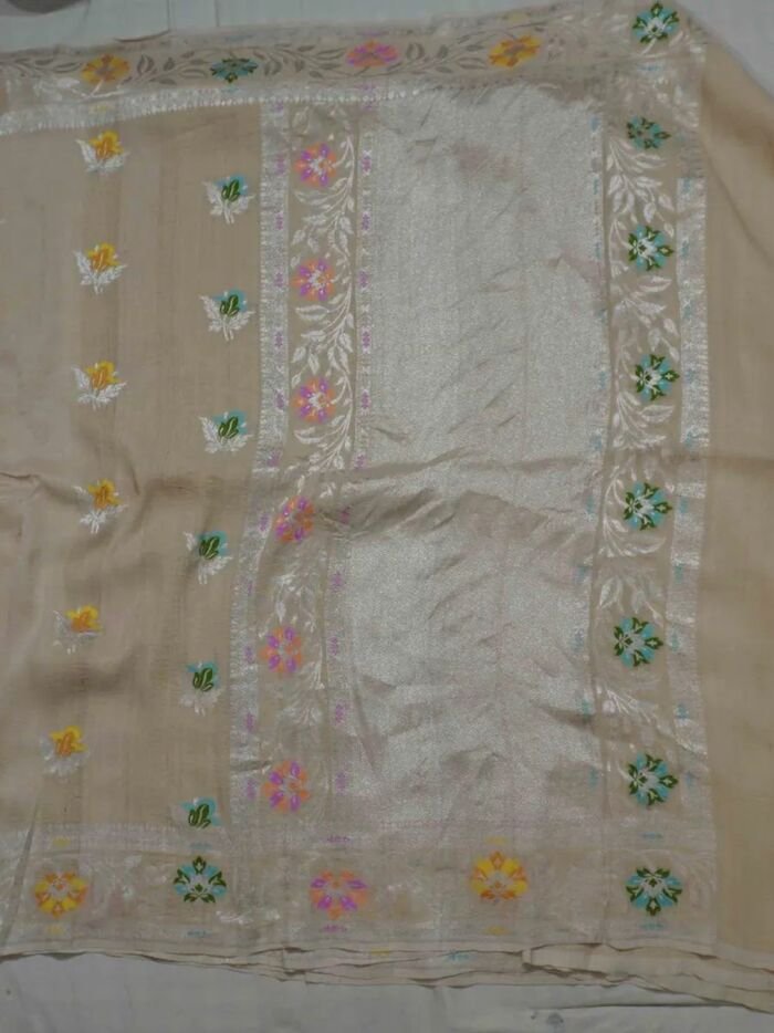 KashiFab Mustard Gold Banarasi Silk Saree 2 KashiFab Mustard Gold Banarasi Silk Saree online - authentic Varanasi Banarasi silk saree - detail view 2