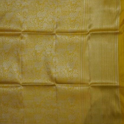 KashiFab Mustard Gold Banarasi Silk Saree online - authentic Varanasi Banarasi silk saree - detail view 2