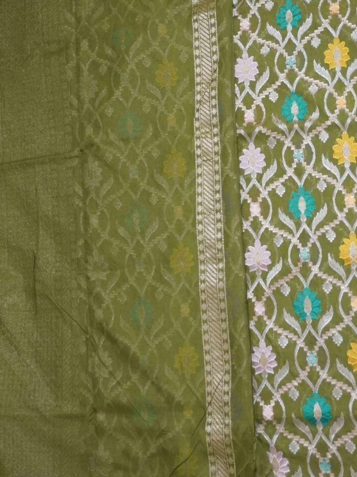 KashiFab Mustard Gold Banarasi Silk Saree online - authentic Varanasi Banarasi silk saree - detail view 3