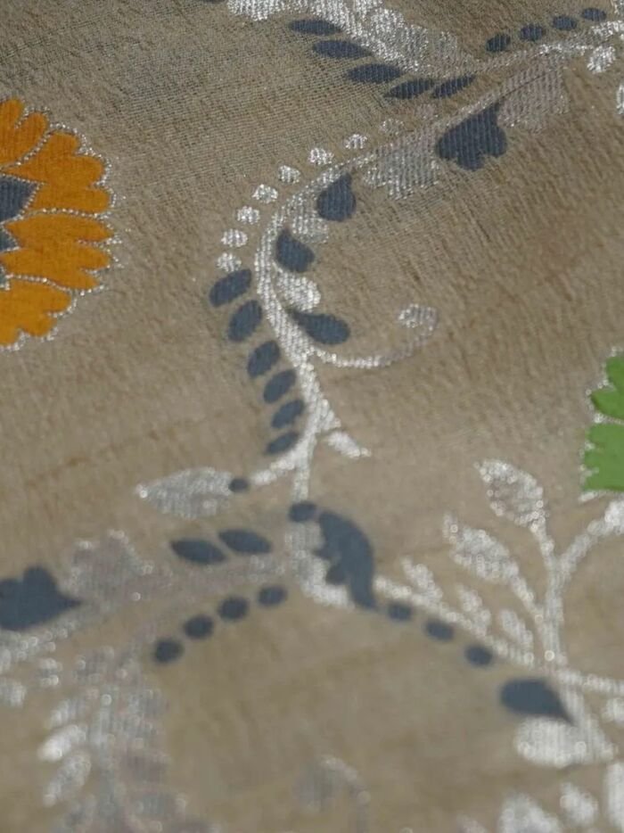 KashiFab Mustard Gold Banarasi Silk Saree online - authentic Varanasi Banarasi silk saree - detail view 3