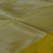 KashiFab Mustard Gold Banarasi Silk Saree online - authentic Varanasi Banarasi silk saree - detail view 3
