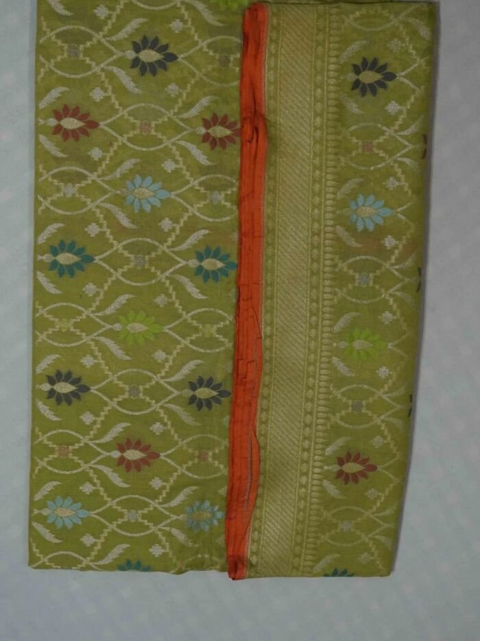 KashiFab Mustard Gold Banarasi Silk Saree online - authentic Varanasi Banarasi silk saree - detail view 4