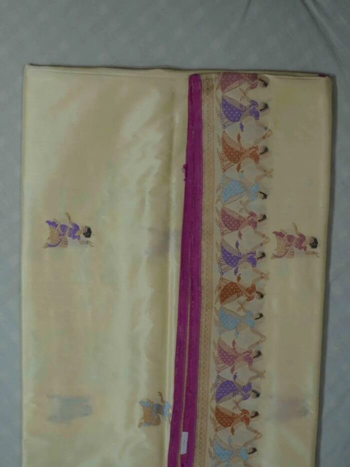 KashiFab Mustard Gold Banarasi Silk Saree online - authentic Varanasi Banarasi silk saree - detail view 4