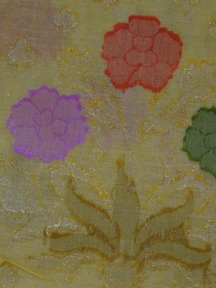 KashiFab Mustard Gold Banarasi Silk Saree online - authentic Varanasi Banarasi silk saree - detail view 5