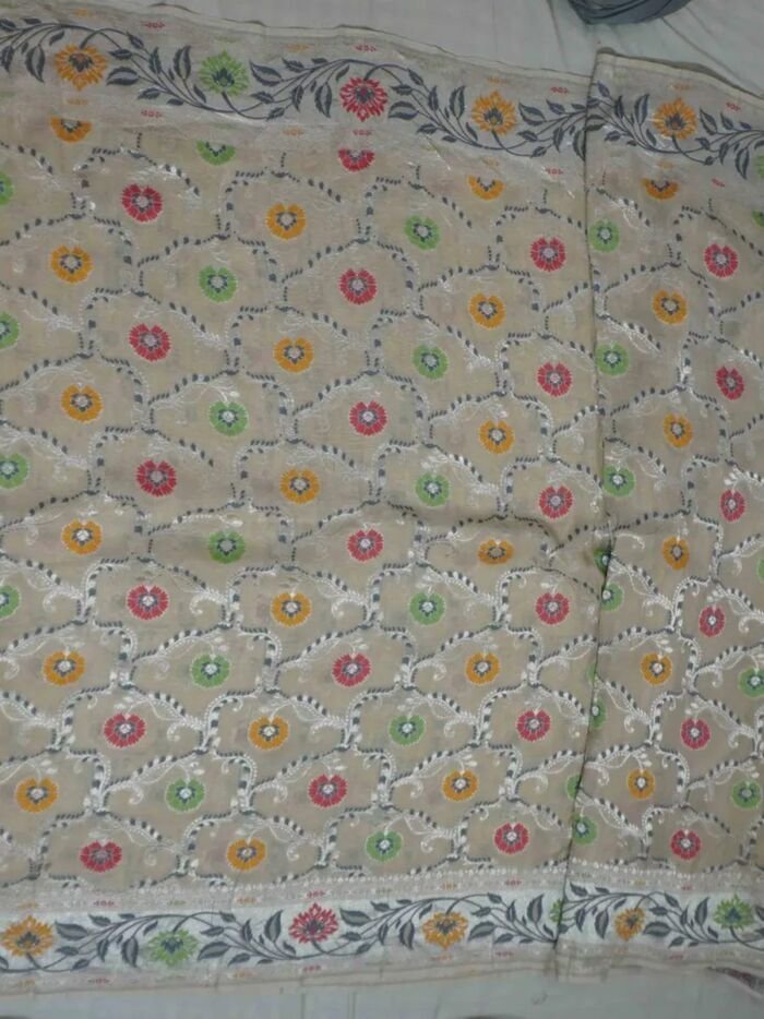 KashiFab Mustard Gold Banarasi Silk Saree online - authentic Varanasi Banarasi silk saree - detail view 5