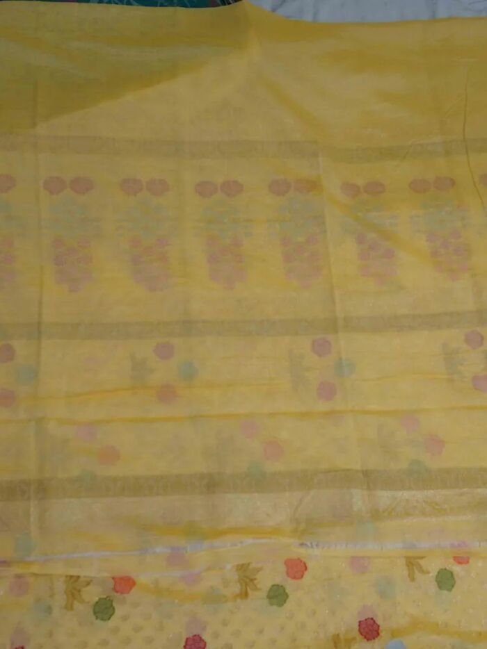 KashiFab Mustard Gold Banarasi Silk Saree online - authentic Varanasi Banarasi silk saree - detail view 6