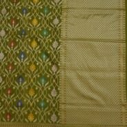 KashiFab Mustard Gold Banarasi Silk Saree online - authentic Varanasi Banarasi silk saree - detail view 6