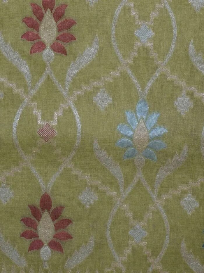 KashiFab Mustard Gold Banarasi Silk Saree online - authentic Varanasi Banarasi silk saree - detail view 6