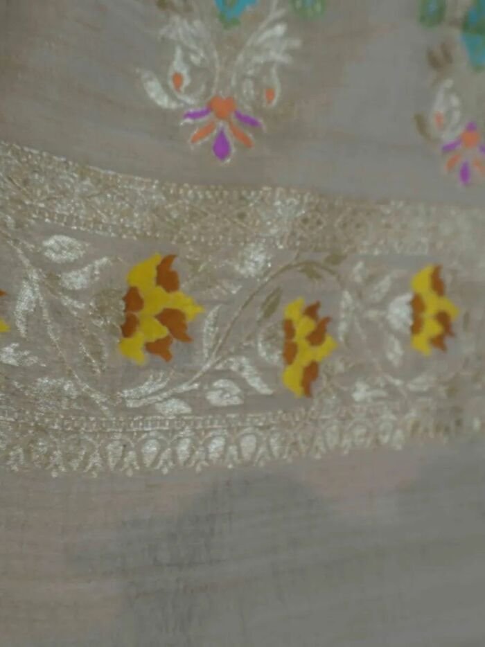 KashiFab Mustard Gold Banarasi Silk Saree 6 KashiFab Mustard Gold Banarasi Silk Saree online - authentic Varanasi Banarasi silk saree - detail view 6