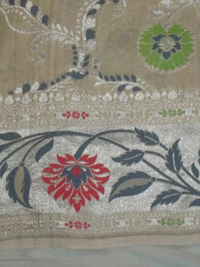 KashiFab Mustard Gold Banarasi Silk Saree online - authentic Varanasi Banarasi silk saree - detail view 6