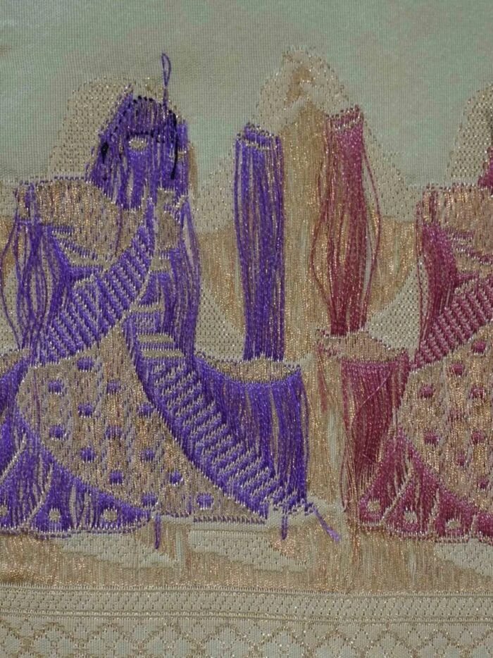 KashiFab Mustard Gold Banarasi Silk Saree online - authentic Varanasi Banarasi silk saree - detail view 6