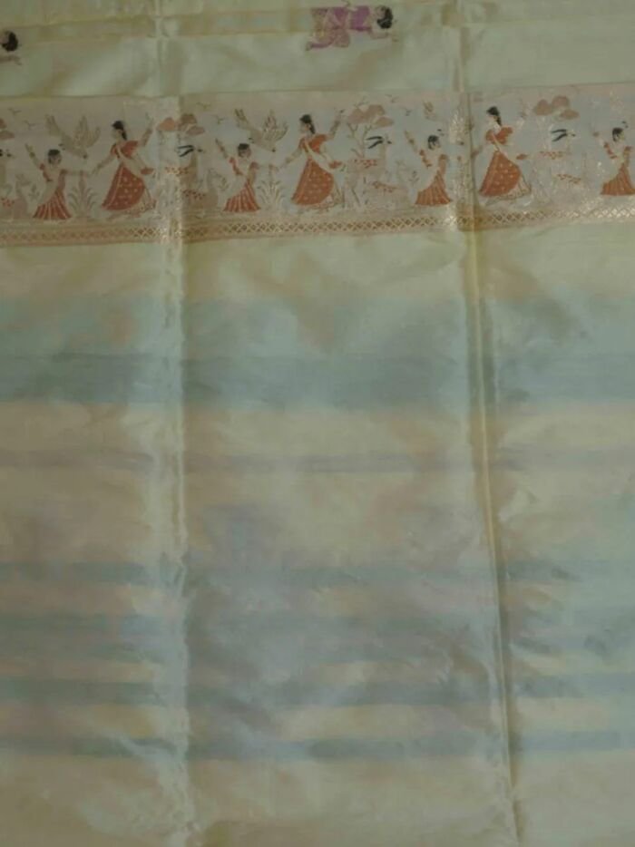 KashiFab Mustard Gold Banarasi Silk Saree online - authentic Varanasi Banarasi silk saree - detail view 7
