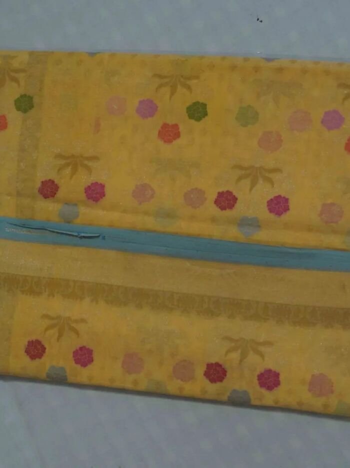 KashiFab Mustard Gold Banarasi Silk Saree online - authentic Varanasi Banarasi silk saree - detail view 8