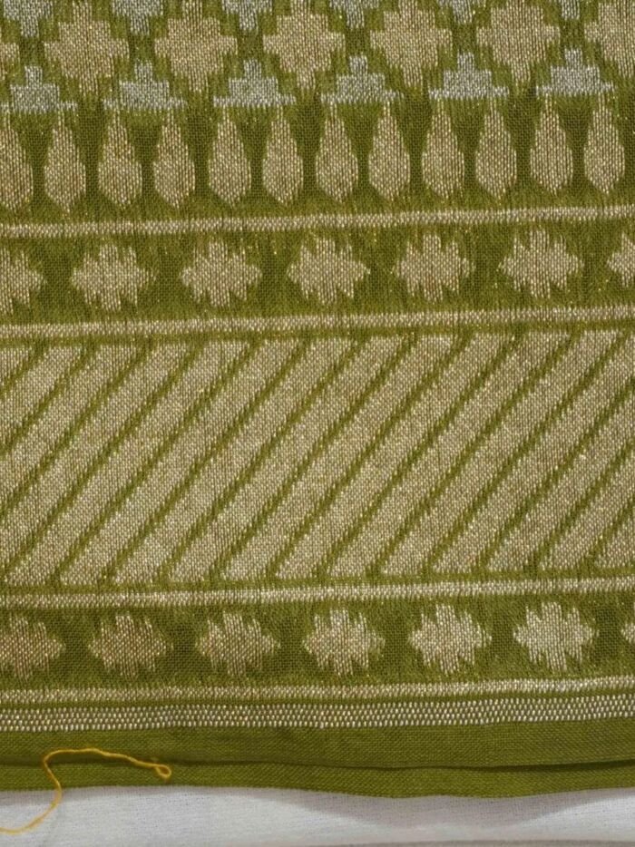 KashiFab Mustard Gold Banarasi Silk Saree online - authentic Varanasi Banarasi silk saree - detail view 8