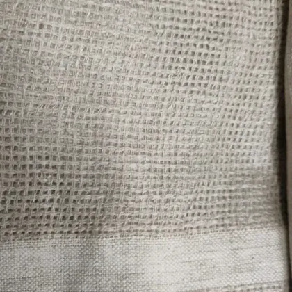 KashiFab Natural Oatmeal Mesh Band Linen Fabric