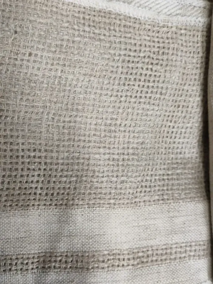 Natural Oatmeal Mesh Band Linen Fabric KashiFab Natural Oatmeal Mesh Band Linen Fabric