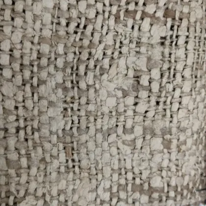 KashiFab Natural Undyed Cream Banarasi Raw Silk Fabric - Rustic Open Weave Metre