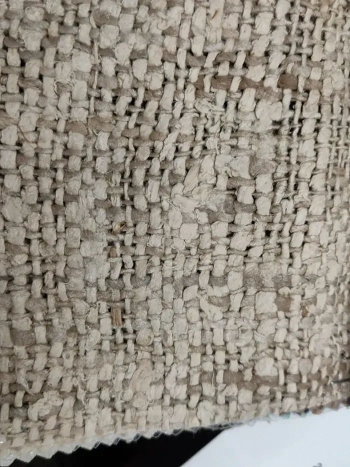 KashiFab Natural Undyed Cream Banarasi Raw Silk Fabric - Rustic Open Weave Metre