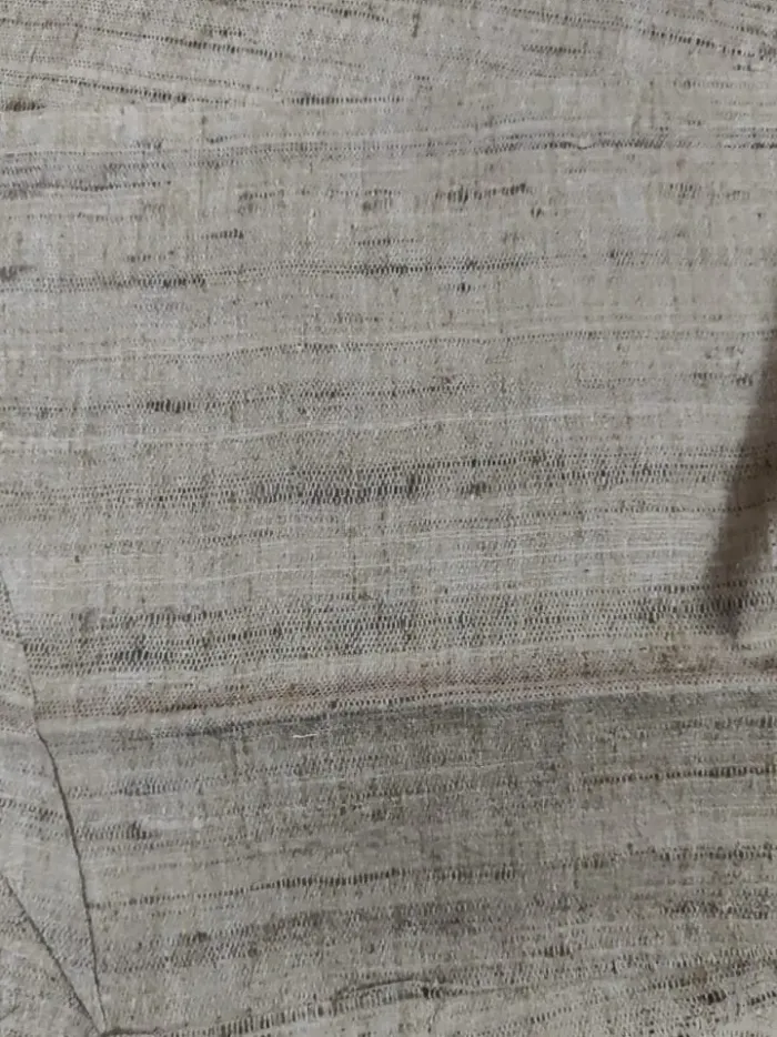 Oatmeal Knobby Banarasi Raw Silk Fabric - Open Slub Weave Metre KashiFab Oatmeal Knobby Banarasi Raw Silk Fabric - Open Slub Weave Metre