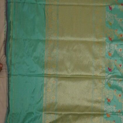 KashiFab Peach Banarasi Silk Saree online - authentic Varanasi Banarasi silk saree - detail view 2
