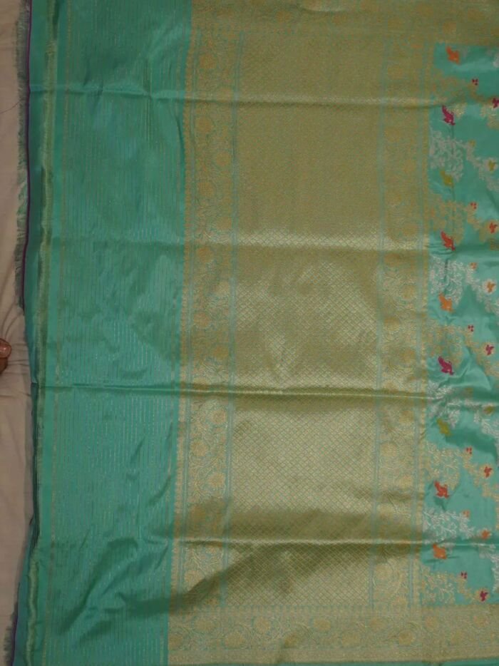 KashiFab Peach Banarasi Silk Saree 2 KashiFab Peach Banarasi Silk Saree online - authentic Varanasi Banarasi silk saree - detail view 2