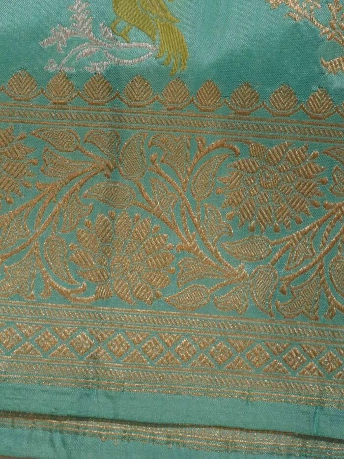 KashiFab Peach Banarasi Silk Saree 5 KashiFab Peach Banarasi Silk Saree online - authentic Varanasi Banarasi silk saree - detail view 5