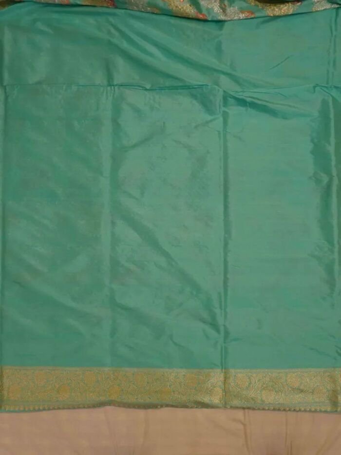 KashiFab Peach Banarasi Silk Saree 6 KashiFab Peach Banarasi Silk Saree online - authentic Varanasi Banarasi silk saree - detail view 6