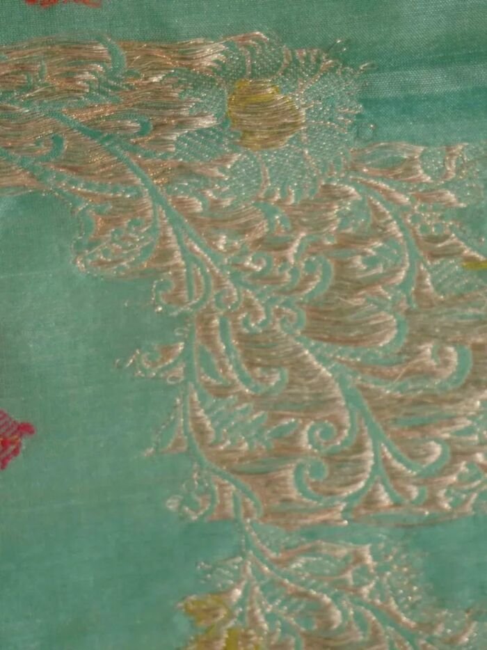 KashiFab Peach Banarasi Silk Saree 8 KashiFab Peach Banarasi Silk Saree online - authentic Varanasi Banarasi silk saree - detail view 8