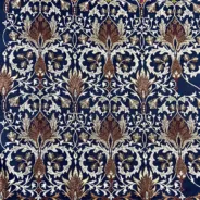 KashiFab CHO Navy Tree Vine Embroidery - handloom embroidery fabric Varanasi wholesale