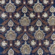 KashiFab CHO Navy Gold Palmette Embroidery - handloom embroidery fabric Varanasi wholesale