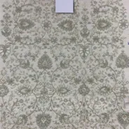 KashiFab CHO Ivory Silver Floral Vine Embroidery - handloom embroidery fabric Varanasi wholesale