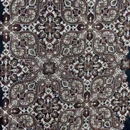 KashiFab CHO Black Cream Dense Paisley Embroidery - handloom embroidery fabric Varanasi wholesale