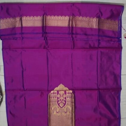 KashiFab Rose Pink Banarasi Silk Coord Set online - authentic Varanasi Banarasi silk coord set