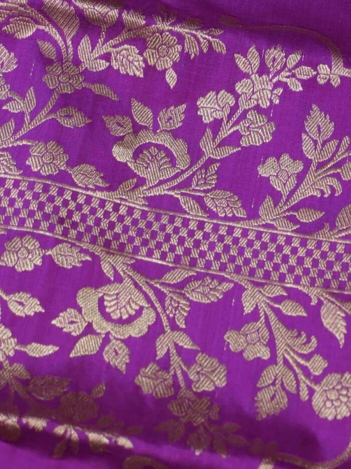 KashiFab Rose Pink Banarasi Silk Coord Set online - authentic Varanasi Banarasi silk coord set - detail view 2