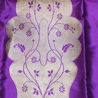 KashiFab Rose Pink Banarasi Silk Coord Set online - authentic Varanasi Banarasi silk coord set - detail view 2