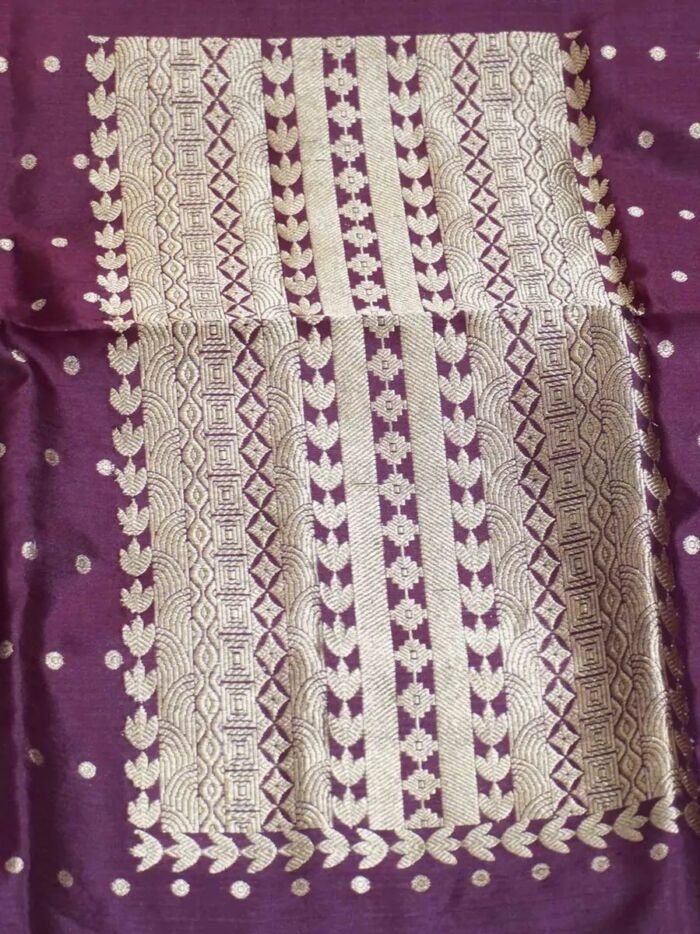 KashiFab Rose Pink Banarasi Silk Coord Set online - authentic Varanasi Banarasi silk coord set - detail view 3