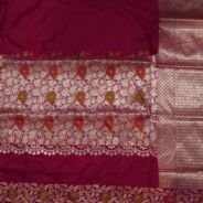 KashiFab Rose Pink Banarasi Silk Saree online - authentic Varanasi Banarasi silk saree