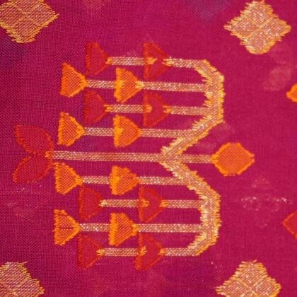 KashiFab Rose Pink Banarasi Silk Saree online - authentic Varanasi Banarasi silk saree
