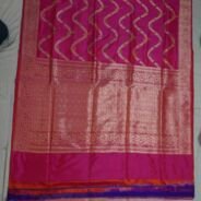 KashiFab Rose Pink Banarasi Silk Saree online - authentic Varanasi Banarasi silk saree