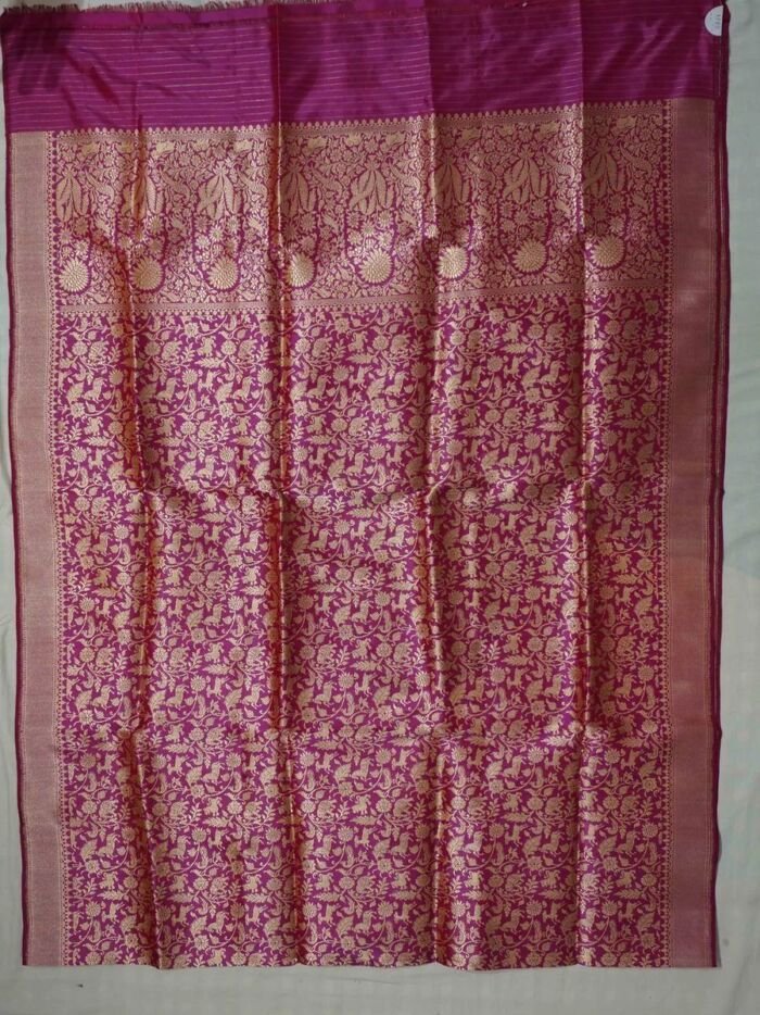 KashiFab Rose Pink Banarasi Silk Saree online - authentic Varanasi Banarasi silk saree