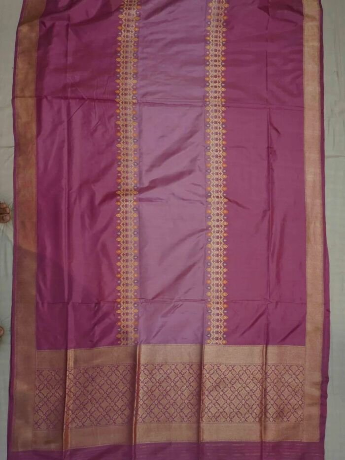 KashiFab Rose Pink Banarasi Silk Saree online - authentic Varanasi Banarasi silk saree