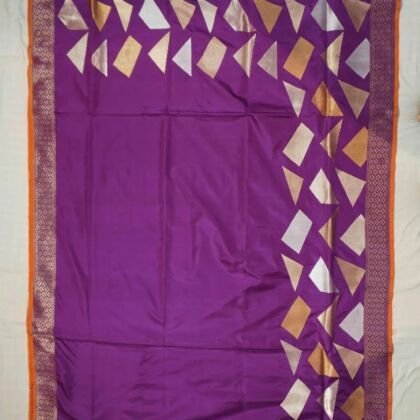 KashiFab Rose Pink Banarasi Silk Saree online - authentic Varanasi Banarasi silk saree