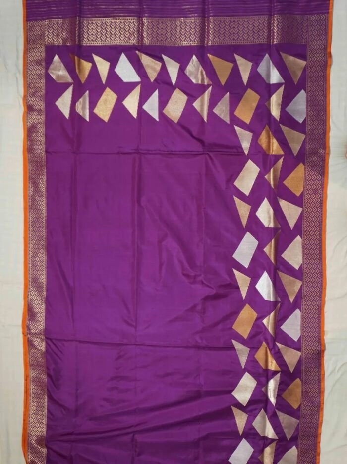 KashiFab Rose Pink Banarasi Silk Saree online - authentic Varanasi Banarasi silk saree