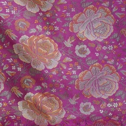 KashiFab Rose Pink Banarasi Silk Saree online - authentic Varanasi Banarasi silk saree - detail view 2