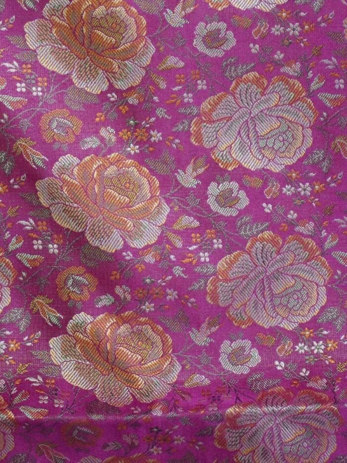 KashiFab Rose Pink Banarasi Silk Saree online - authentic Varanasi Banarasi silk saree - detail view 2