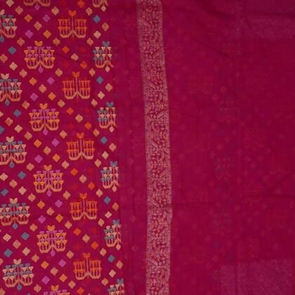 KashiFab Rose Pink Banarasi Silk Saree online - authentic Varanasi Banarasi silk saree - detail view 2