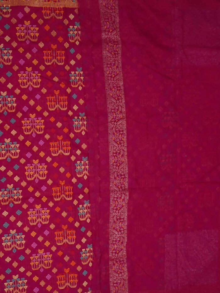 KashiFab Rose Pink Banarasi Silk Saree 2 KashiFab Rose Pink Banarasi Silk Saree online - authentic Varanasi Banarasi silk saree - detail view 2